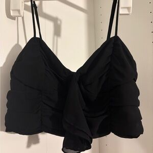 Dynamite Elegant Black Ruffle Top